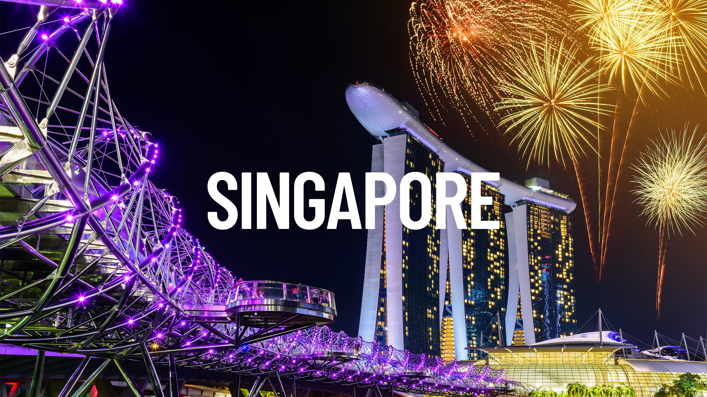 Singapore skyline at night